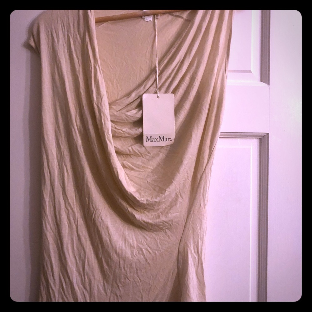 brand new with tags max mara beige top in large .